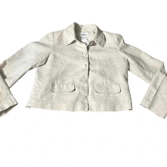 The Drop Linen Cropped Jacket
Blazer Natural Oatmeal Button
Front Size M - Picture 4 of 11